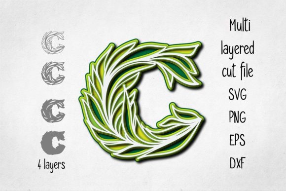 3D Alphabet Layered Letter C: Design Power in a Single Character