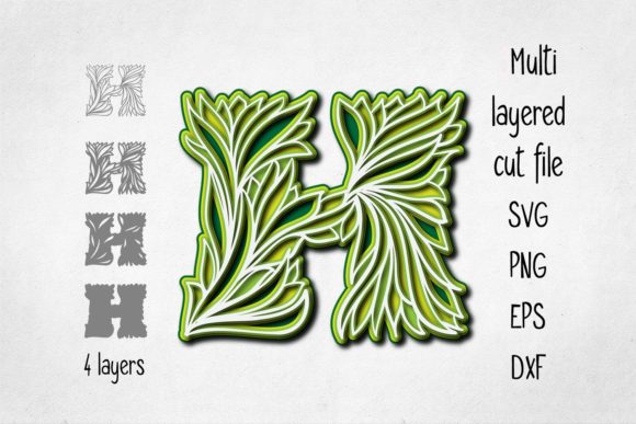 3D Alphabet Layered Letter H: A Versatile Design Element for Modern Creativity