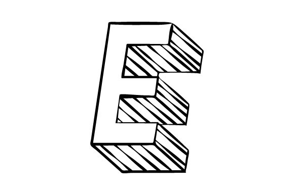 3D Block Letter- E