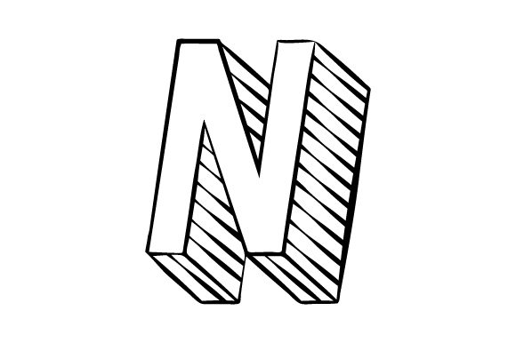 3D Block Letter- N: Bold, Versatile & Eye-Catching