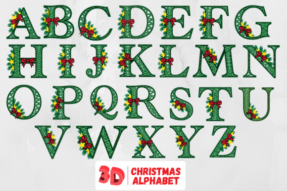 3D Christmas Alphabet SVG Bundle