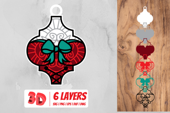 3D Christmas Arabesque: Elegant Depth for Holiday Design