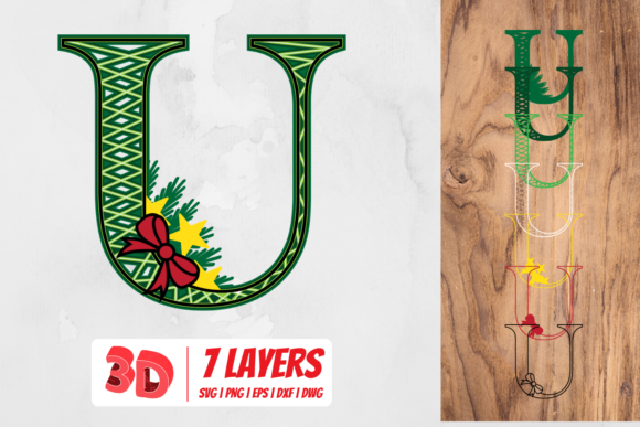 3D Christmas Letter U: A Festive Design Element for Meaningful Holiday Displays