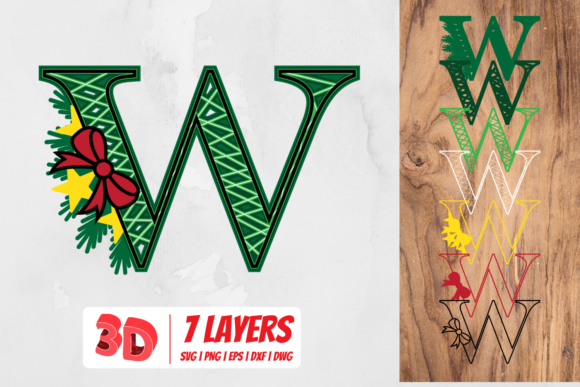 3D Christmas Letter W for Festive Projects