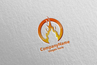 3D Fire Flame Element Logo Design 4