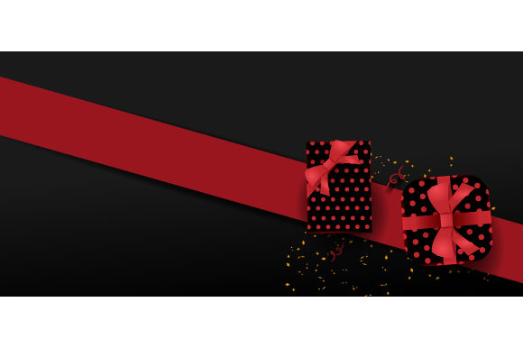 3D Gift Boxing Day with Red Line Design