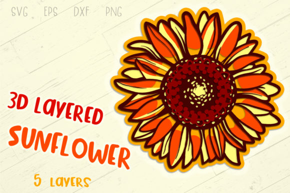 3D Layered Sunflower