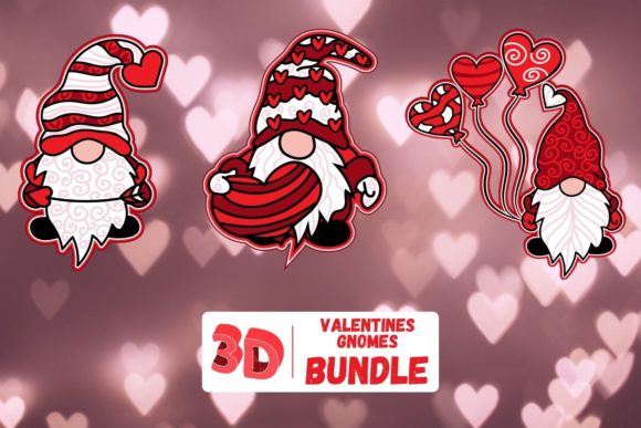 3D Valentine Gnome Bundle