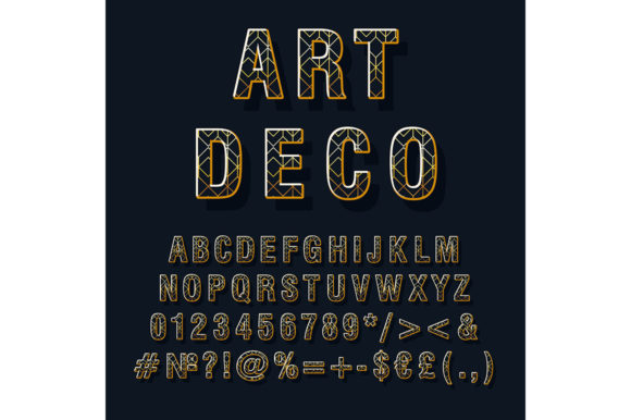 Art Deco Vintage 3D Vector Alphabet Set