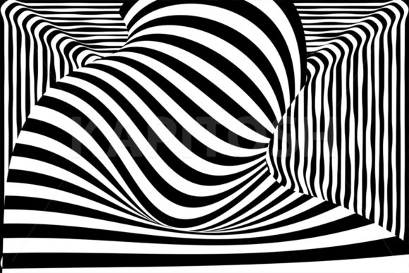Black White Distortion 3D Line Illusion