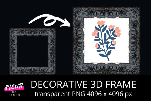 Decorative 3D Square Frame Clipart V.32: A Strategic Visual Tool for Intentional Design