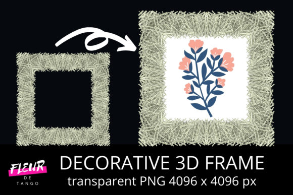 Decorative 3D Square Frame Clipart V.42: A Versatile Visual Anchor for Modern Design Workflows