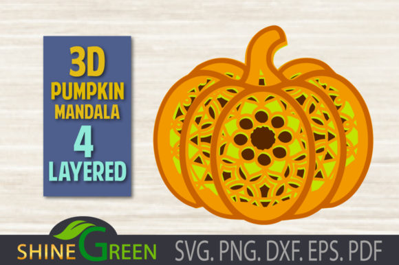 Fall Pumpkin Mandala 3D Layered SVG, PNG: Art Meets Seasonal Craft
