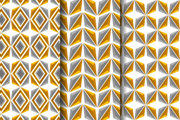 Gold Grey 3D Triangle Pattern