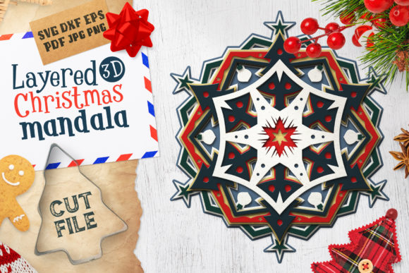 Layered 3D Christmas Mandala SVG Cut: Where Precision Craft Meets Modern Creative Demand
