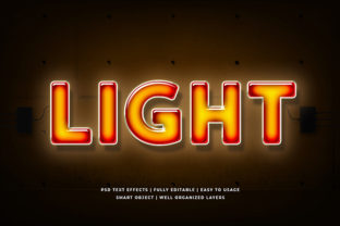 Light Neon 3D Text Effect Mockup