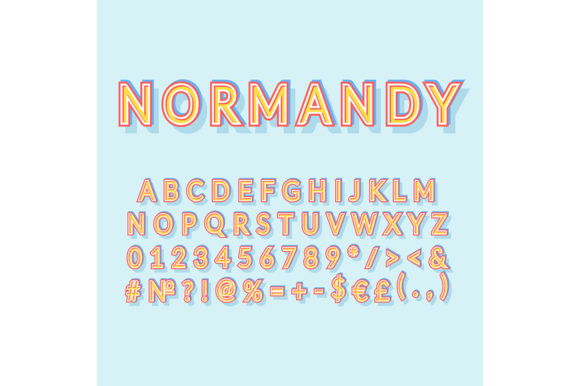 Normandy Vintage 3D Vector Alphabet Set: Timeless Typography with Dimensional Charm