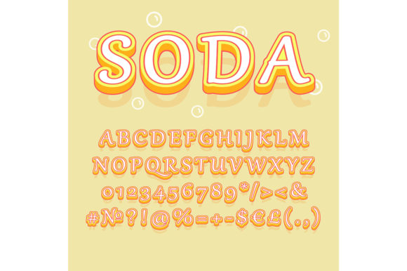 Soda Vintage 3D Vector Alphabet Set