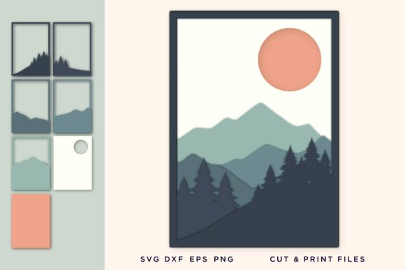Wall Art 3D, Layered Mountain