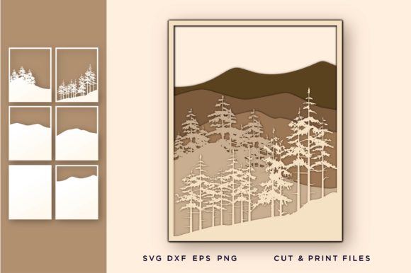 Wall Art 3D, Pine Tree, Mountain: Transform Your Space with Immersive Nature-Inspired Design