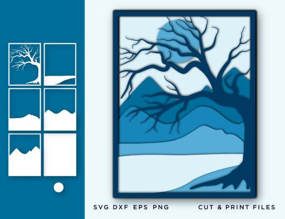 Wall Art 3D, Tree, Mountain Layered: Depth That Anchors Modern Spaces